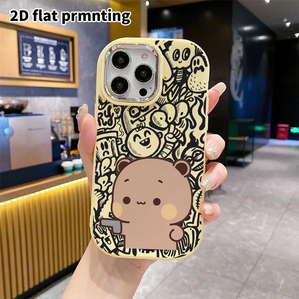 Funda de teléfono: Diseño plano 2D adecuado para funda protectora de iPhone 18 17 16 15 14 13 Pro, estilo pareja, simple y lindo, regalo de Navidad y Halloween