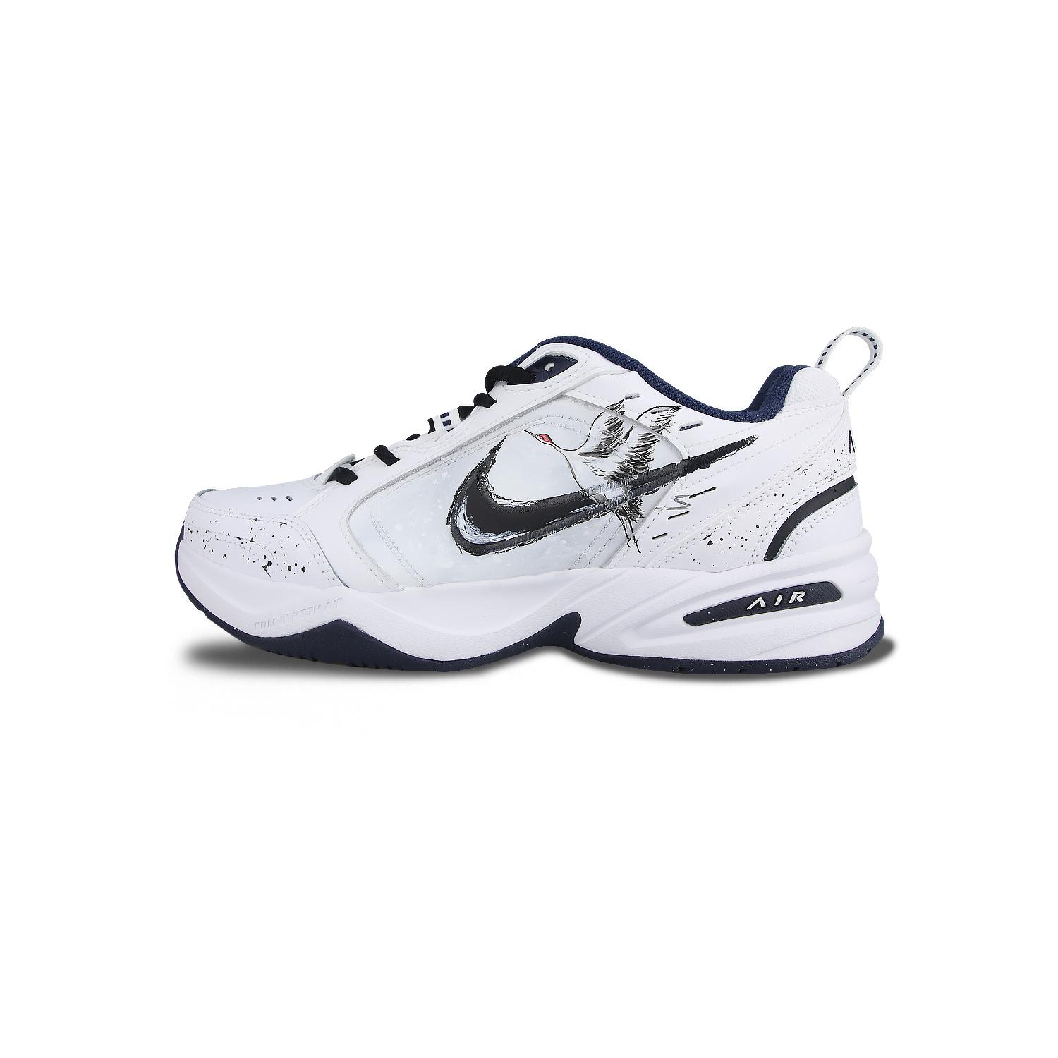 

Nike Air Monarch 4 PU Leather Low top Chunky Sneakers Unisex Black White 415445-102(Team58-) 44.5