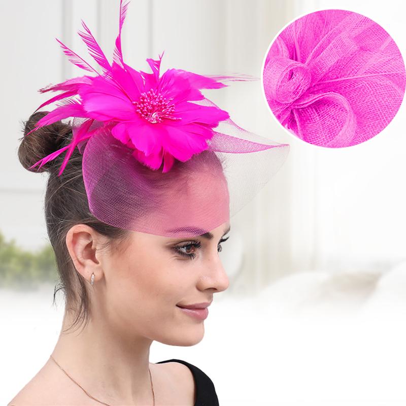 Kadın Çiçek Saç Tokası Kafa Bandı Mini Silindir Şapka Düğün Fascinator Kraliyet Ascot Yarışı