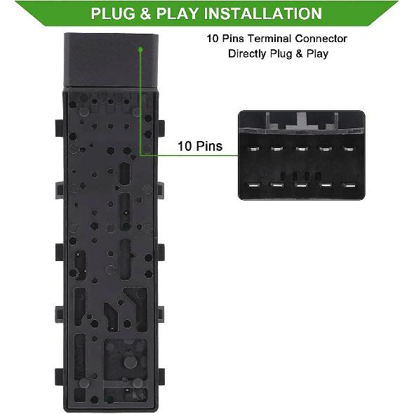 Power Seat Switch Recliner Tilt Adjust Control 8 Ways Front Left Driver Side Compatible With Chevrolet Chevy Camaro/Equinox/Malibu
