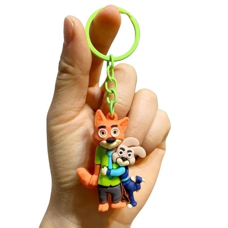Nový 6ks roztomilý přívěsek na klíče se zoo z PVC kreslená postavička judy nick náčelník bogo přívěsek na klíče závěsný pár taška dekorace festivalový dárek