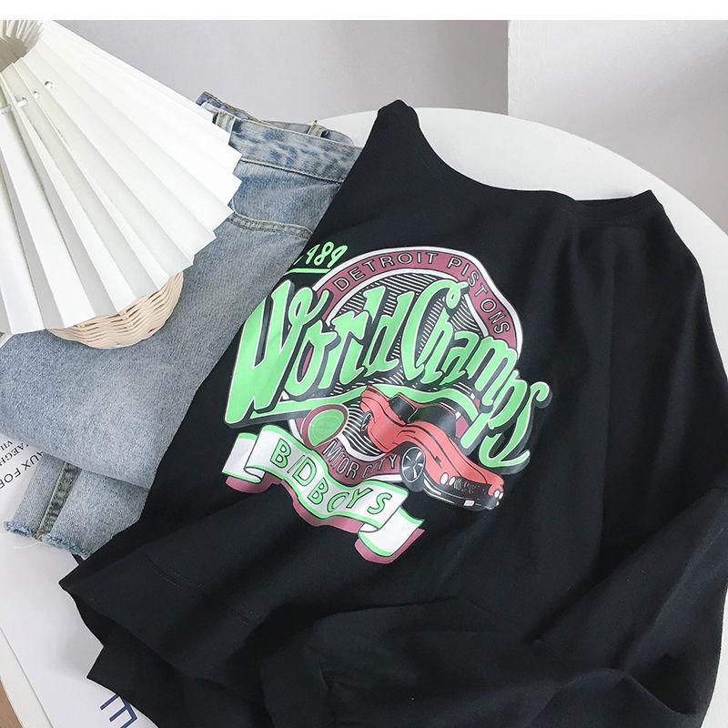 Cotton Long Sleeve T-shirt Personalized Printed Casual Comfortable Loose Hoodies Short Sweater