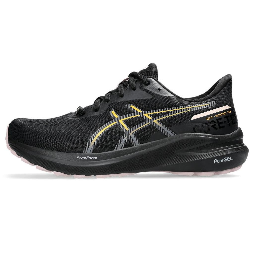 ASICS 13 Running Size GT-1000 Gore-Tex Shoes, Women's, Black/Stadium Orange, 24.5 (1012B661)
