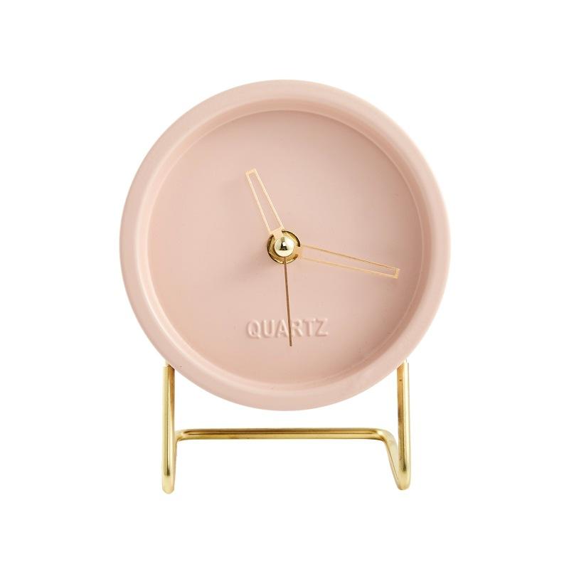 

Простой будильник, бесшумные настольные часы, не тикающие аналоговые ретро-часы на тумбочке с подсветкой розовый