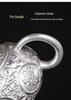 Handcrafted Dunhuang Silver-Plated Tea Set: Portable Kung Fu Gift Box Souvenir