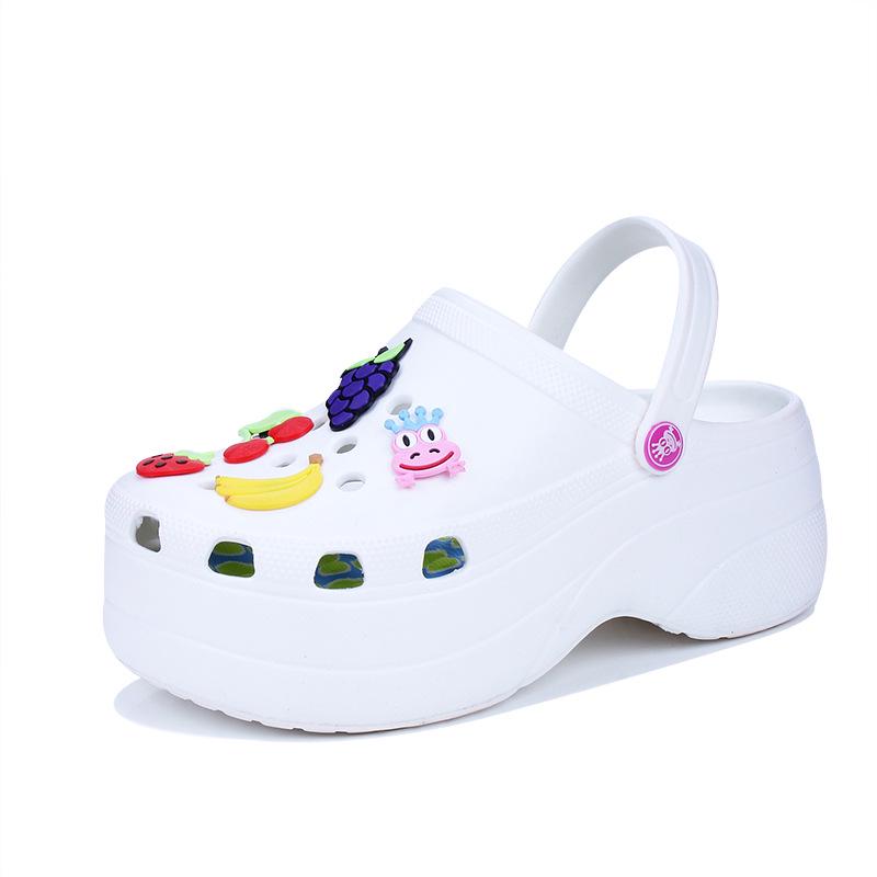 Women's Summer Garden Clog Shoes: Height-Boosting, Thick Sole, Closed-Toe Beach Sandals for Outdoor Wear
