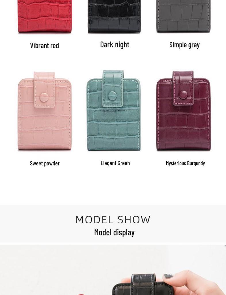 Xiangyin Tragbare Leder-Make-up-Tasche mit Spiegel für Damen