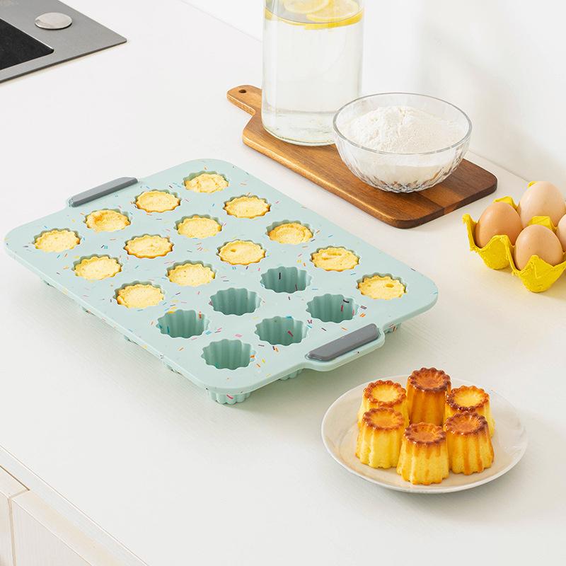 20 Cavities Non Stick Caneles Silicone Cake Mold Bordelais Fluted Cake Pudding Mold Cakes Mousse Cupcake DIY Baking Tools