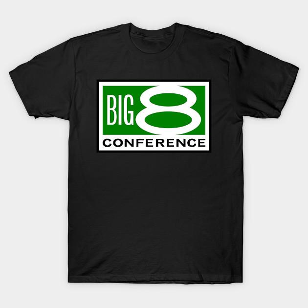 

Men Black Print T-shirt Big 8 Conference No-Cut Transfer Paper Print Cotton Tshirt M чорний