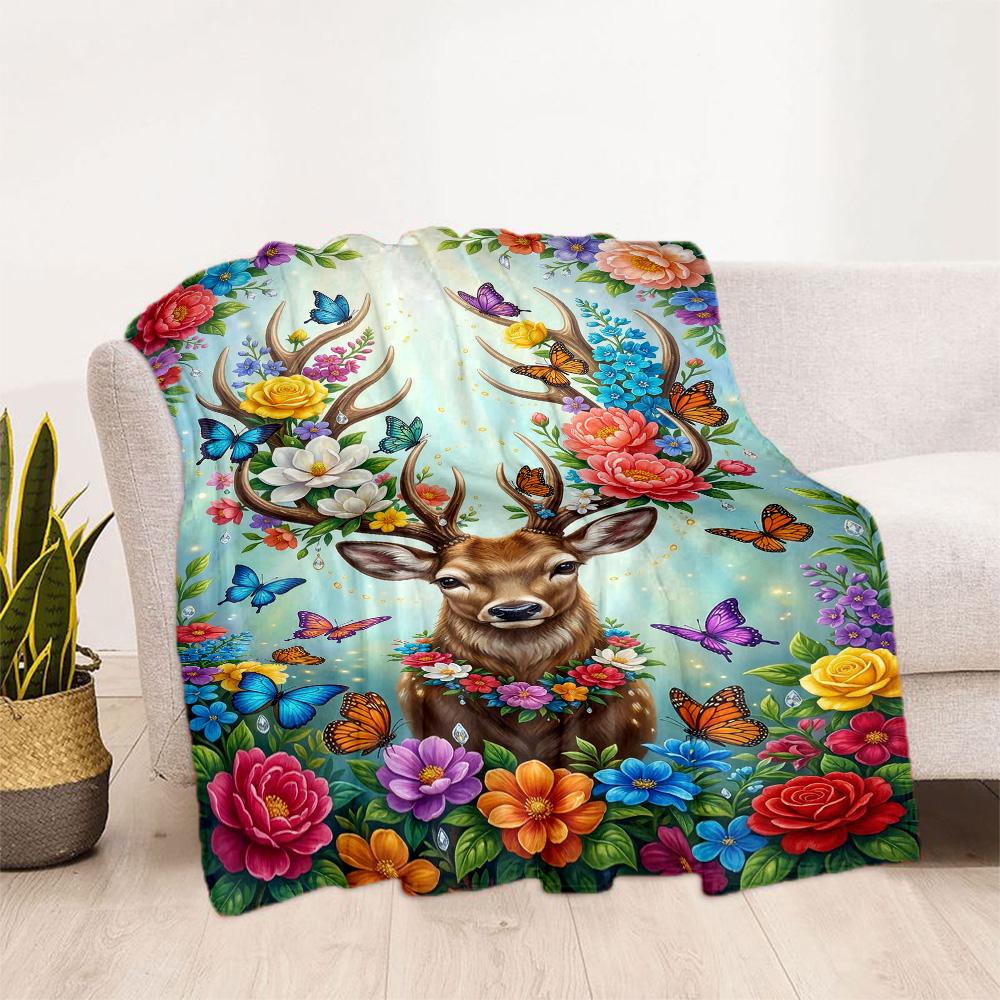 Magical Deer Fantasy Blanket,Suitable for sofas, offices, travel, living rooms, Gifts to relatives and friends, Blanket,Suitable for all seasons.