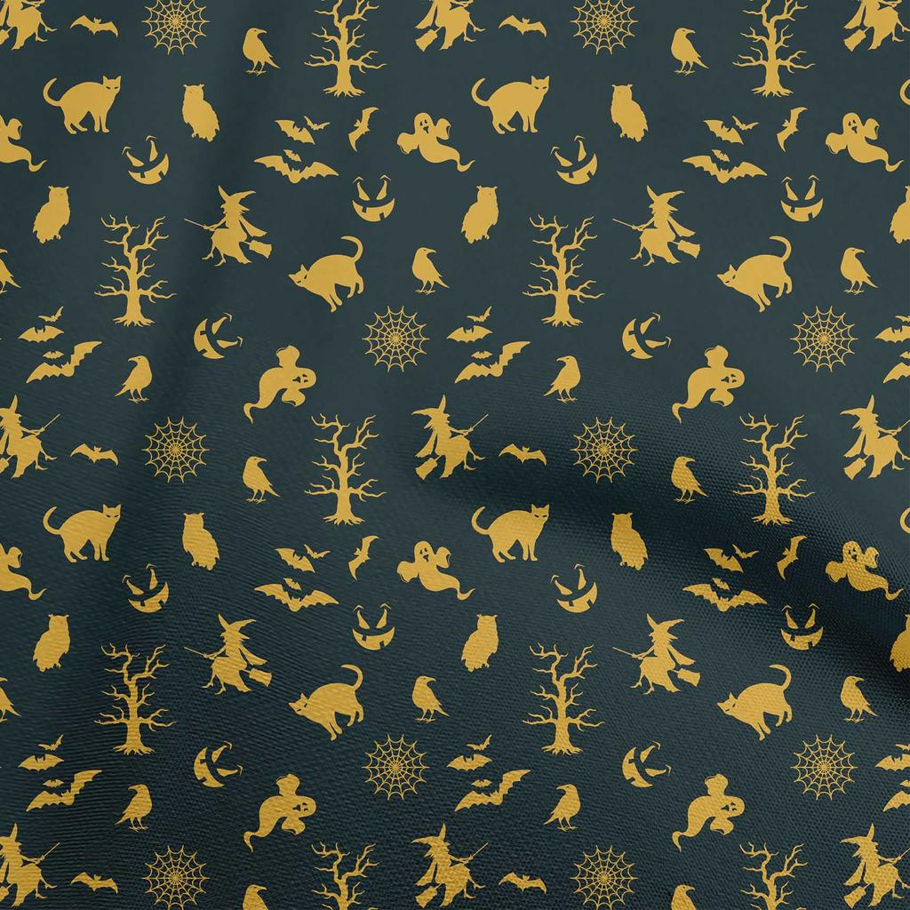 oneOone Cotton Flex Dusty Green Fabric Halloween Diy Clothing Quilting Fabric Print Fabric By Yard 40 Inch