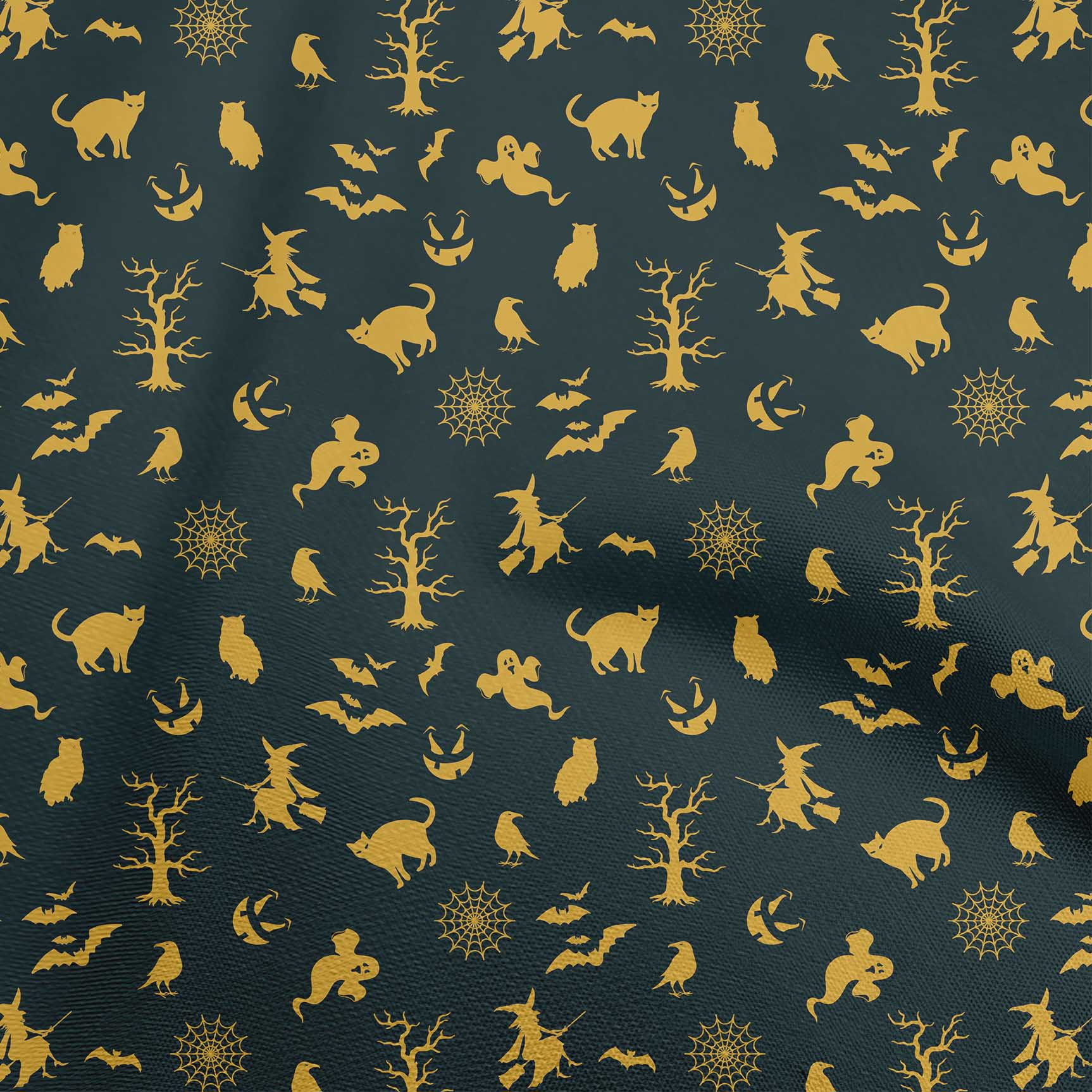 

oneOone Cotton Flex Dusty Green Fabric Halloween Diy Clothing Quilting Fabric Print Fabric By Yard 40 Inch 42 Inch Wide - Viscose Chiffon жовтий