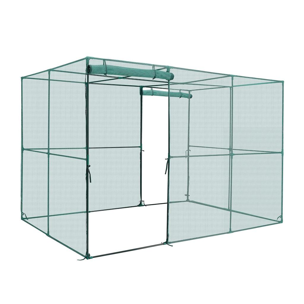 Crop Cage, 2.9 X 1.94 X 1.94 M Plant Protection Tent with Zippered Door, Wind-Resistant Tall Crop Cage, Easy To Install, Outdoor Raised Bed Cover,