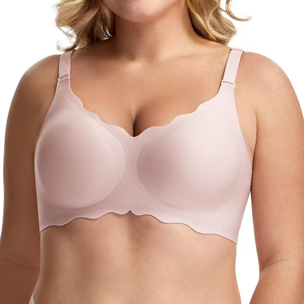 Women S Plus Size Seamless Push Up Bra Thin Wave Edge Summer Underwear