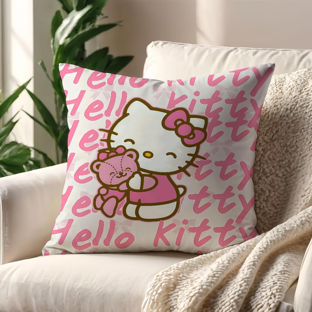Kawaii H-Hello K-Kitty Cushion Cover For Pillow Printing Sofa Decoration Home Car Room Coffee Shop Office Nordic Simplicity
