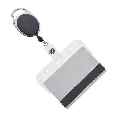 Transparent Half Card Holder Horizontal Name Card Cover Retractable Badge Reel  Hospital Student
