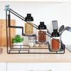 Premium Metal Coffee Syrup Rack Black Color Easy To Clean Syrup Bottle Display Stand Easy Installation 4 Grids Design Spice Rack