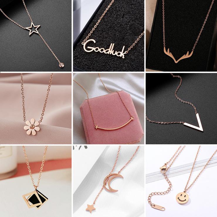 New Exquisite Korean Version Fairy Necklace Versatile Collarbone Chain Fashion Ins Minimalist Style Pendant Jewelry