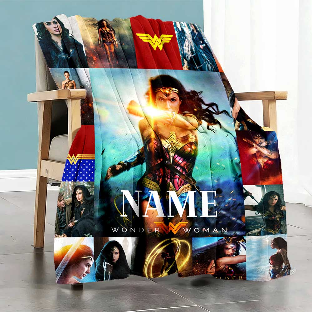 Warner (4) Customize Your Name Blanket Cozy Customizable Blanket Comfortable Suitable for Sofa Office Chair Home Decor Couch Ideal for All Seasons
