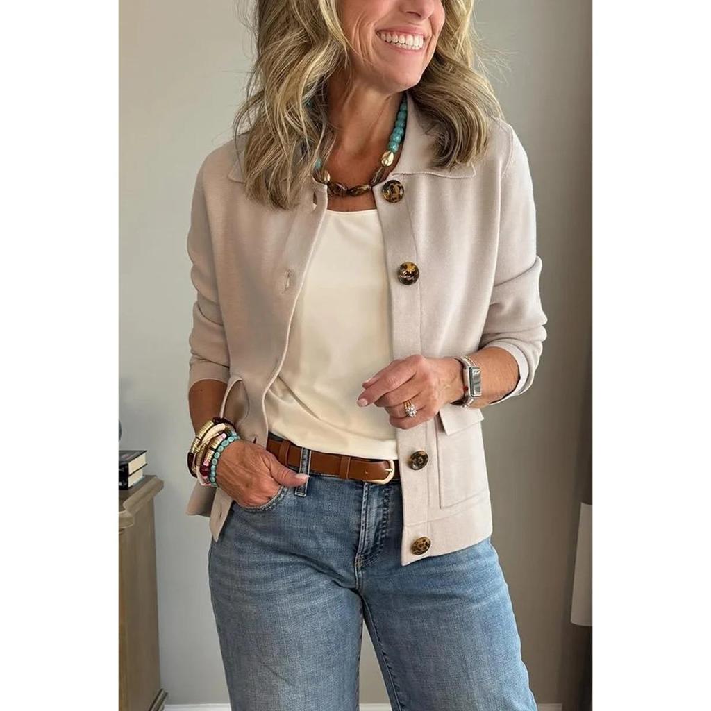 Women's Fleece Short Coat Lapel Single Breasted Versatile Outerwear for Autumn Winter