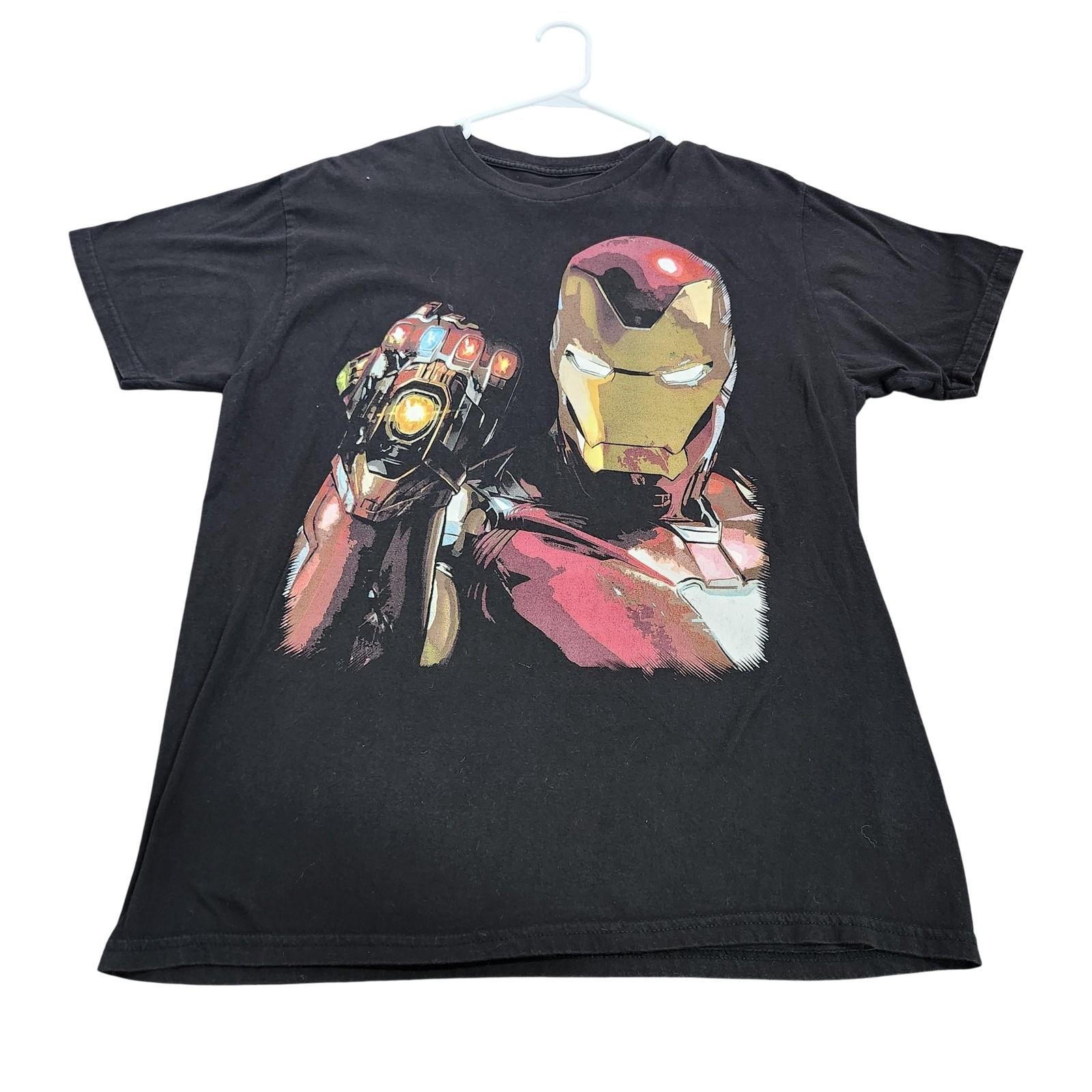 Marvel Shirt Mens Large Black Iron Man Avengers Endgame Graphic Tee Tagless Unisex T-Shirt S