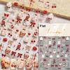 5D Love White English Letter Silver Jelly Nail Art Sticker Line Geometric Pattern Shape Romantic Delicate Manicure Decals