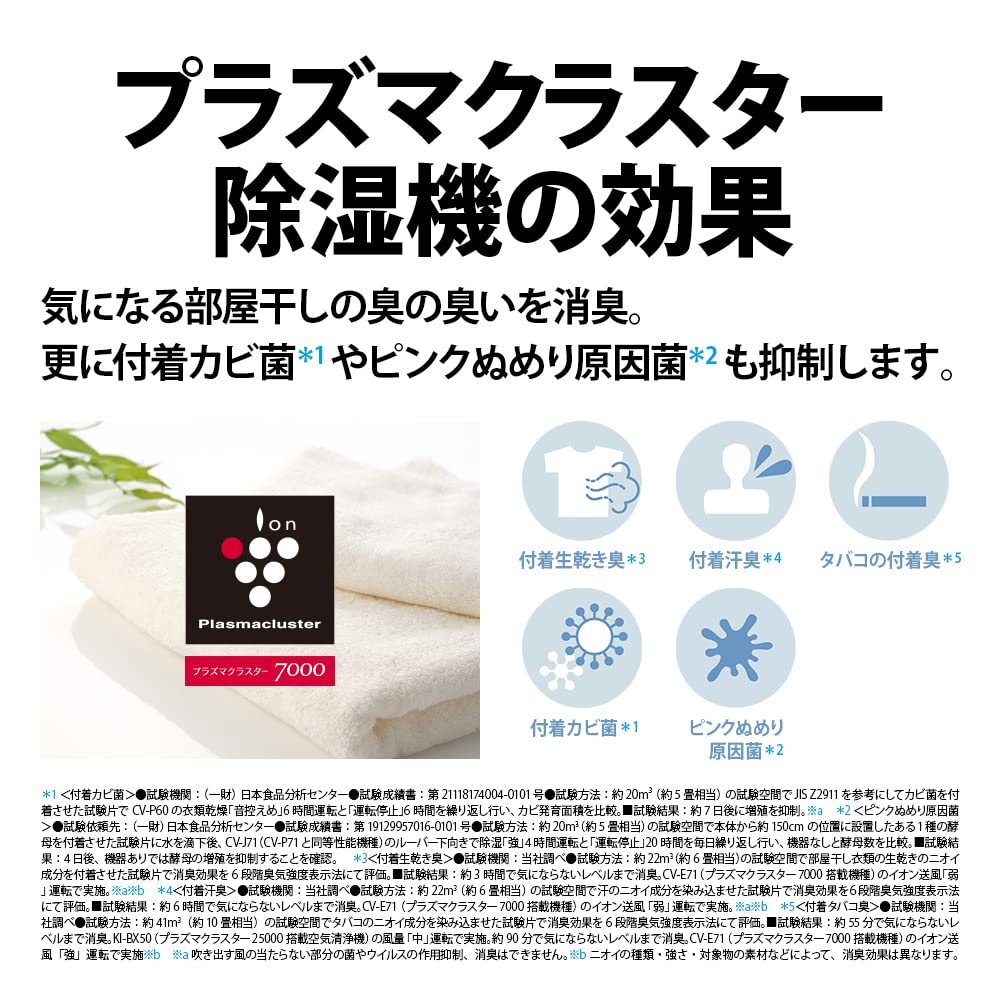 Sharp odvlhčovač pro sušení oděvů Plasmacluster 7000 14 tatami standardní vertikální automatická žaluzie výkonná metoda odvlhčování kompresorem s