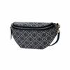 Tory Burch T Monogram Embossed Classic Logo Pattern Zipper Closure Cotton Waist Bag Women Waist Bag Navy-Blue 162094-405
