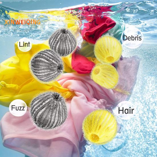 12Pcs Laundry Ball Set,Hollow Surface, Anti-tangle, Lint Removal, Nylon Hair, Cleaning Tool