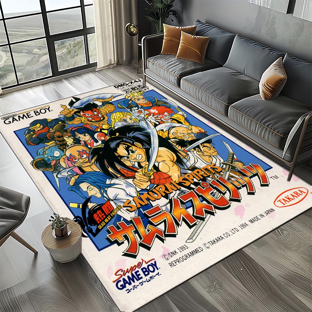 Retro Game Samurai Spirits Shodown Haohmaru Cartoon Carpet Rug for Living Room Bedroom Home Sofa Decoration,Non-slip Floor Mat