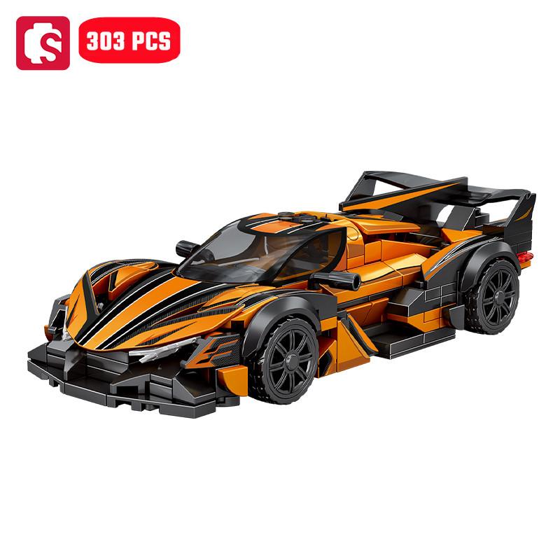 SEMBO Sports Car Assemblage Building Blocks MOC Racing Vehicle Technical Auto Models Car Construction Set For Boys Toys Gifts
