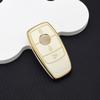 Car Key Case for Mercedes Benz S E Class GLC GLS GLB CLE CLA AMG - Soft TPU Golden Key Fob Cover for W177 W205 W213 W222 X167