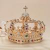 Corona de Papa Aleación de Oro Vidrio Cruz Alto Nivel Alto Valor Premium Corona