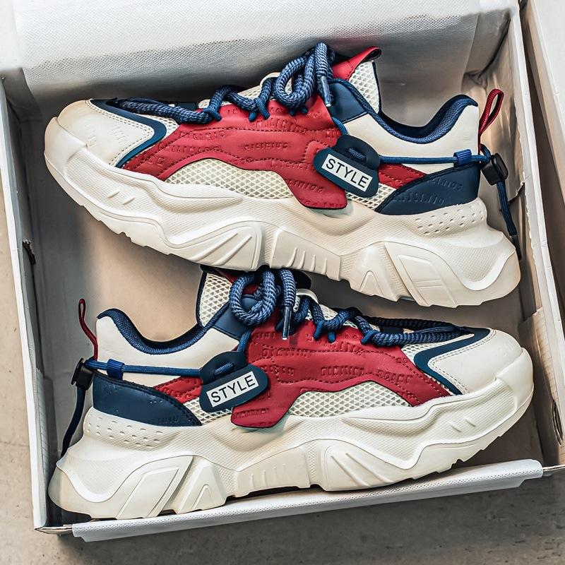 Fashion Men Sneakers  New Mesh Breathable Outdoor Non Slip Running Shoes Fashion Height Increase Lace Up Casual Shoes