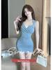 Pure Desire Sleek Halter V-Neck Pleated Mini Dress
