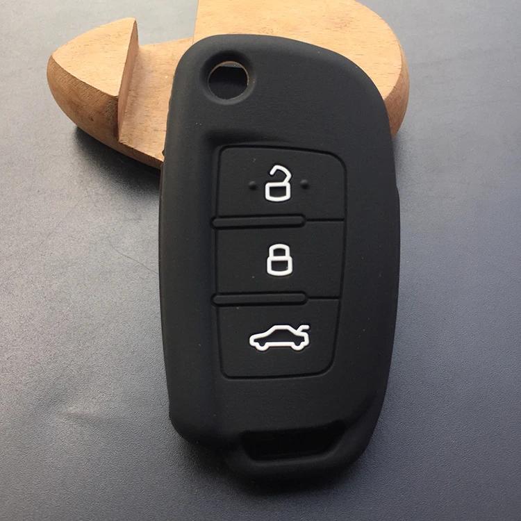 

Silicone car key cover case shell For Geely Emgrand 7 EC7 EC715 EC718 EC7-RV EC718-RV 3button key чорний