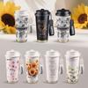 Shangqi Sunflower Stainless Steel Insulated Coffee Mugs - 500ml Twin Pack