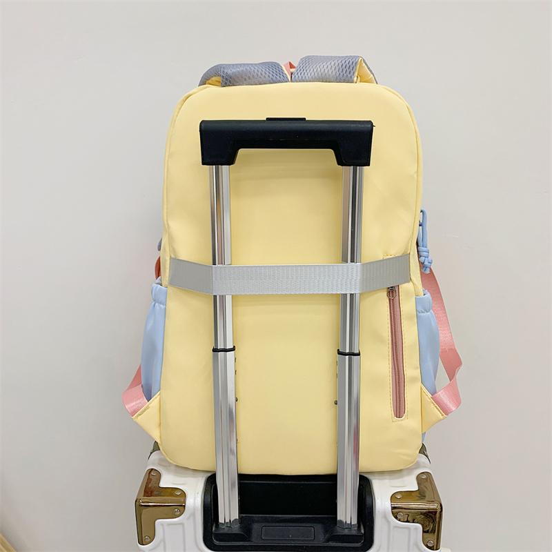 Large Capacity Girls Backpack Color Contrast Student Schoolbag