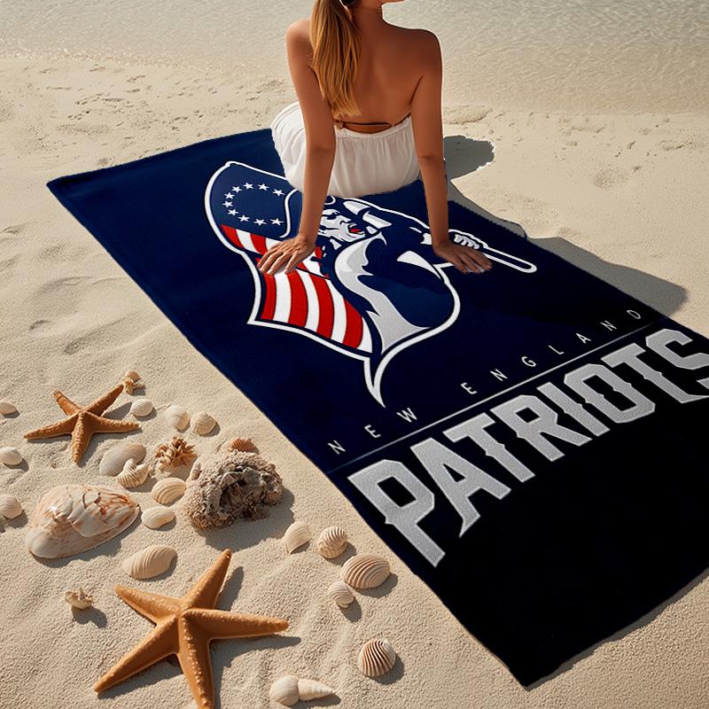Patriots Team Spirit Microfiber Beach Towel, Lightweight And Quick-Dry, for Summer Travel, Beach Essential, Swimming Pool