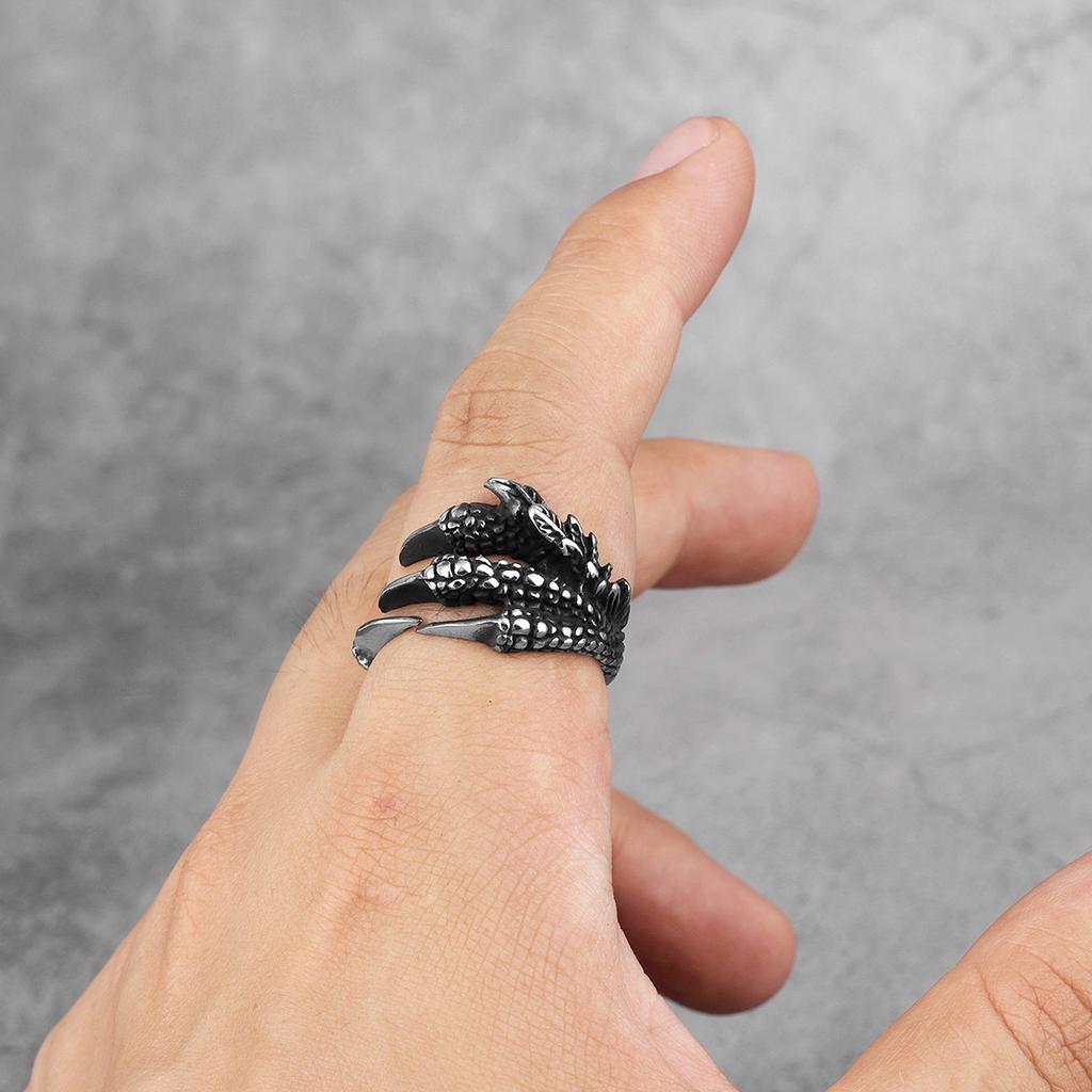 Evil Dragon Claw Stainless Steel Mens Rings Punk Hip Hop Personality for Male Boyfriend Biker Jewelry Creativity Gift
