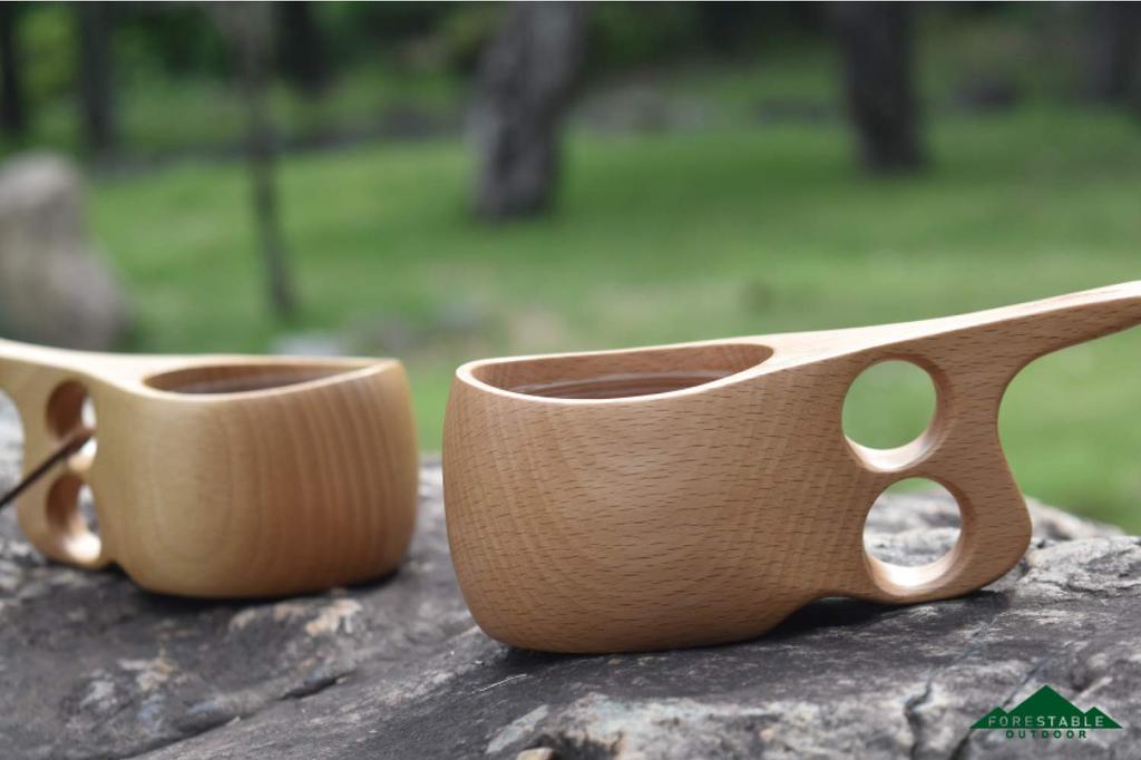 FORESTABLE Kuksa Cup M, Natural Wood, 100ml, for Outdoor Camping