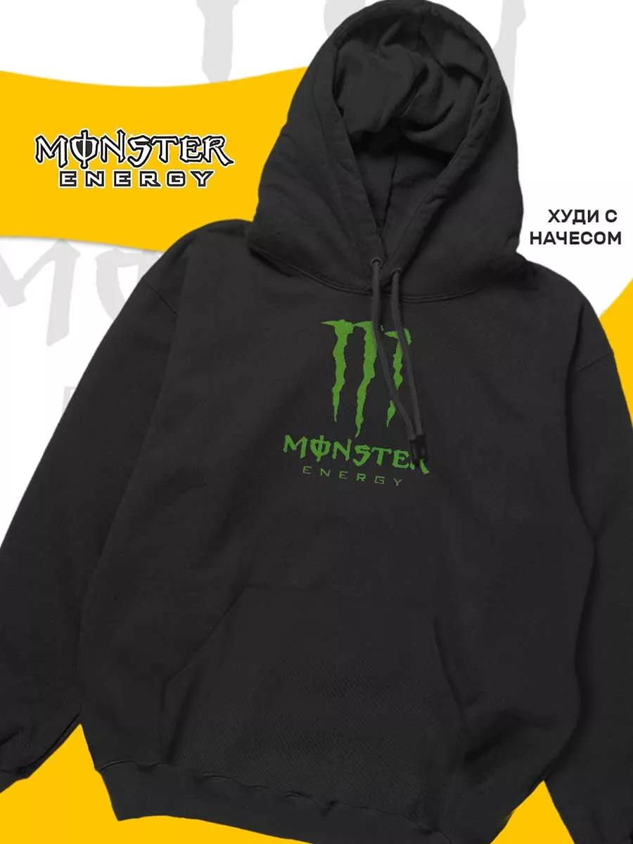 Monster Energy apdrukāts džemperis ar kapuci