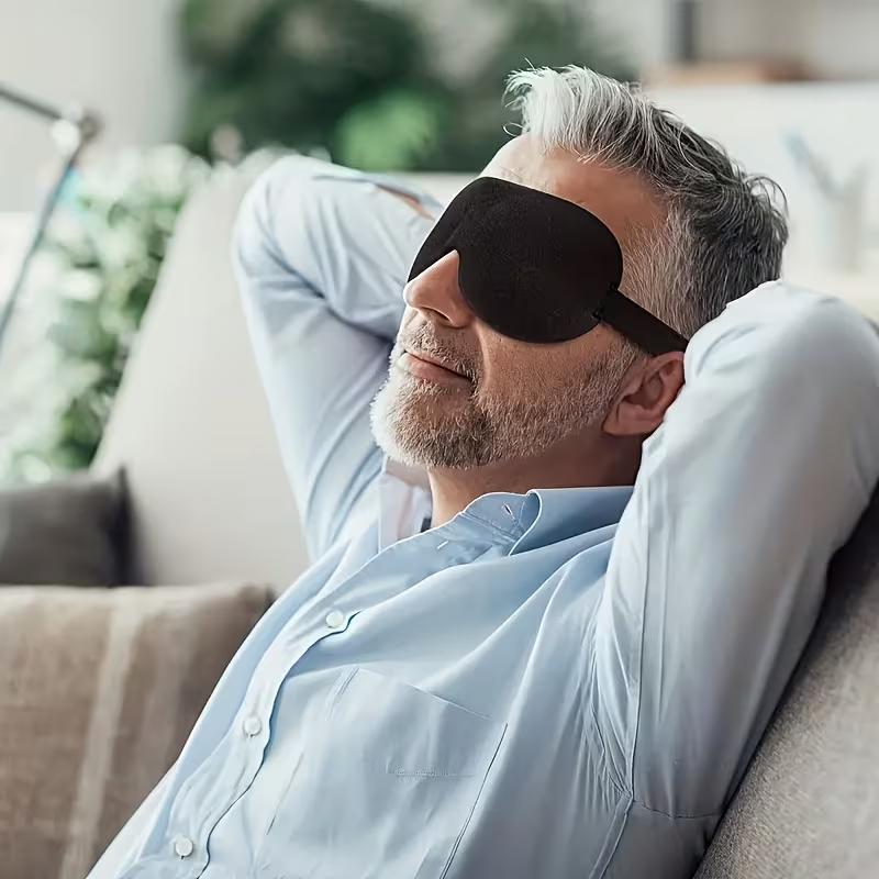 Comfortable Lightweight Eye Cover Soft 3D Contoured Sleeping Mask Breathable Eye Shade for Men and Women Night Travel Rest Aid