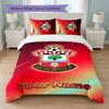 Southampton FC Custom Name Text Bedding Set 1 Duvet Cover+2 Pillowcases Soccer Logo Personalized Gift For Special Occasion Bedroom Decor