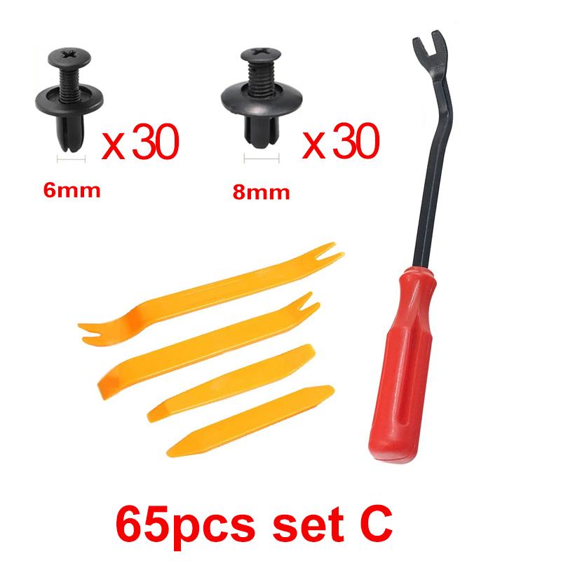 Car Fastener Clips Set Fender Rivet Clips Kit 6mm/8mm Auto Body Bumper Door Trim Panel Push Retainer Plastic Pin Rivet Repair