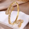 Classical Romantic Hollow Diamond Zircon Bracelet Ring Set Is Suitable For Traveling Parties, Banquet Matching