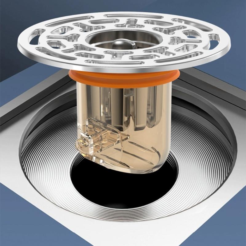 Self-Closing Floor Drain Round Shower Floor Drain Antiodor Drainer Shower Strainer Cover for Bathroom Enduring