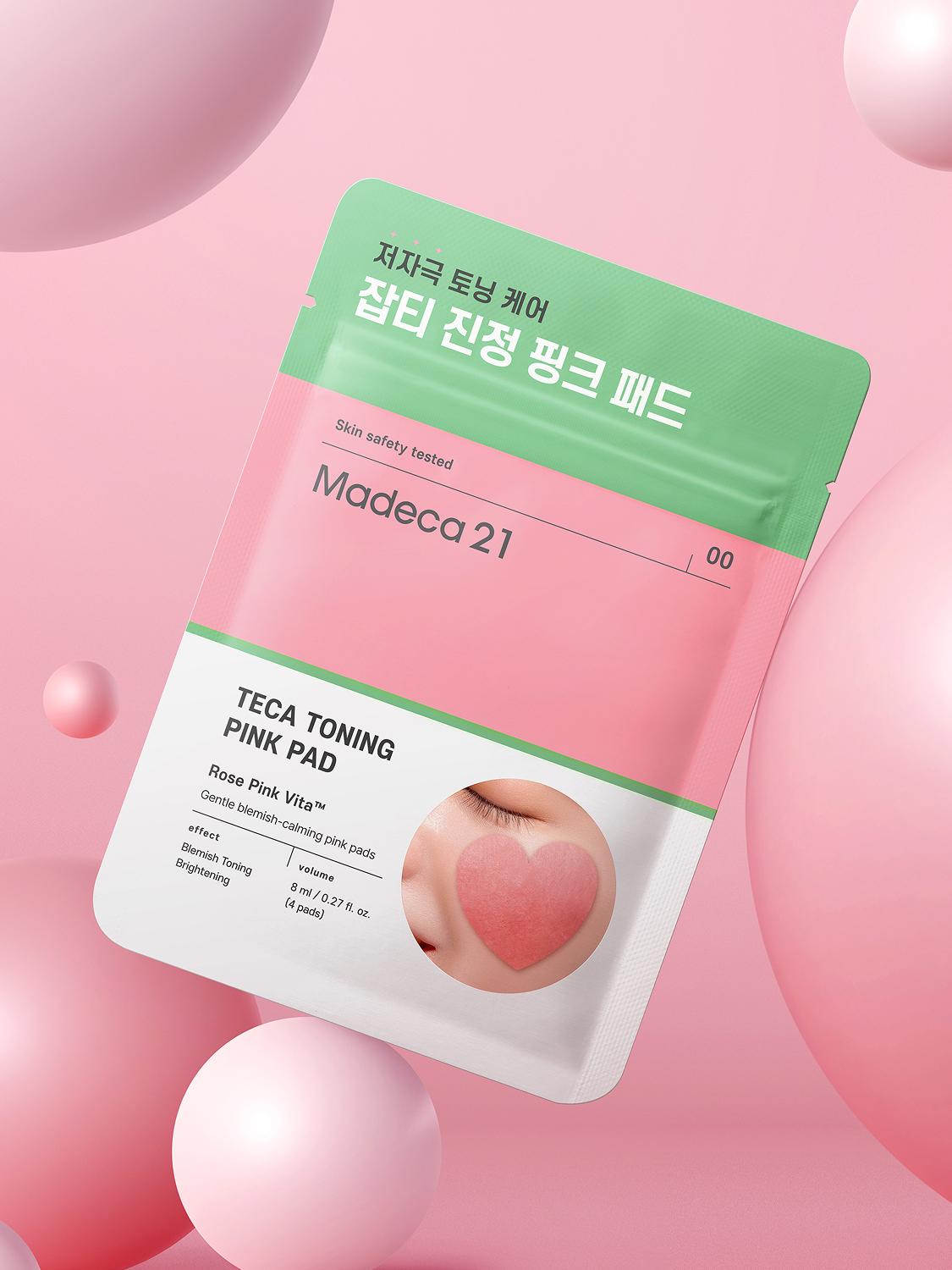 Madeca21 Teca Toning Pink Pads, 4 Count 1ea