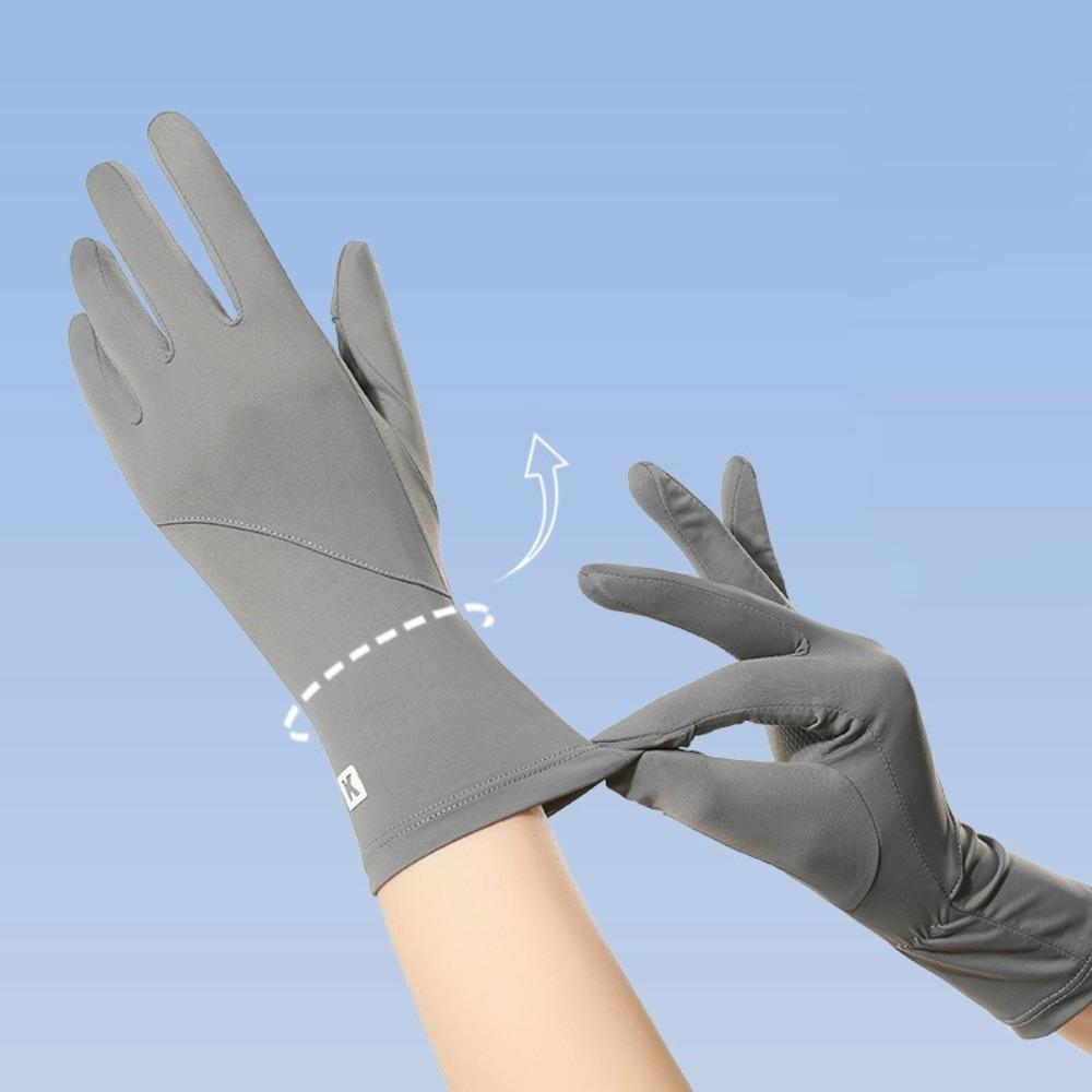 New Touch Screen Ice Silk Gloves Highly Elastic Breathable Sunscreen Gloves Non-slip Anti-UV Driving Mittens Unisex