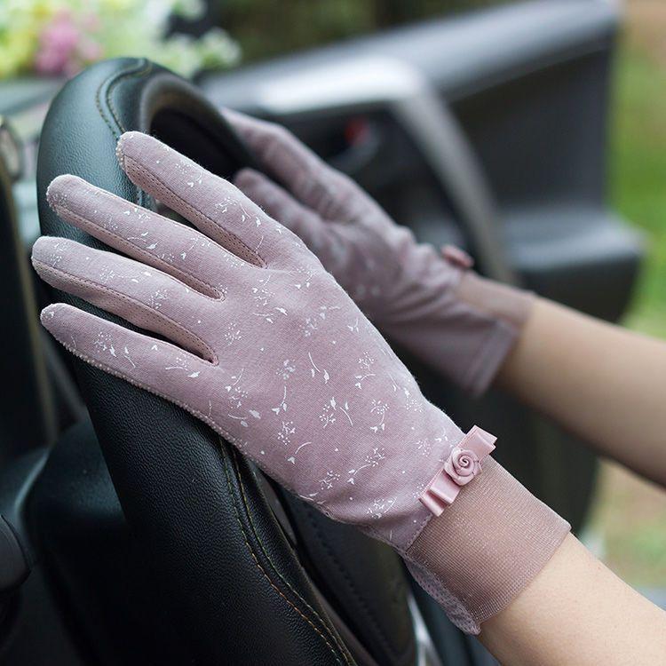 Elegante Spitzenhandschuhe mit Schleife für Damen - Atmungsaktiver Sonnenschutz, Perfekt für Outdoor-Aktivitäten im Frühling und Sommer